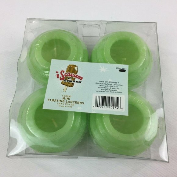 I Scream for Summer Set 8 Red Green Target Water Floating Pool Candles Outdoor - Picture 2 of 7